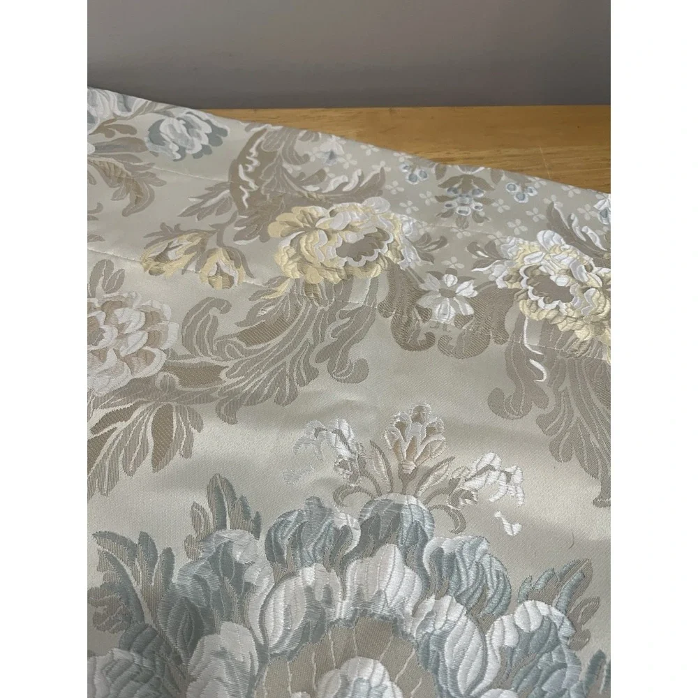 Marquis Waterford‎ Brona Blue Valance Floral Shiny Yellow Taupe 55x18